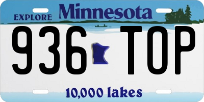 MN license plate 936TOP