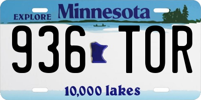 MN license plate 936TOR