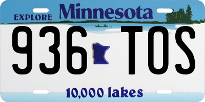 MN license plate 936TOS