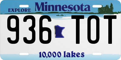 MN license plate 936TOT