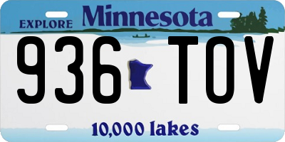 MN license plate 936TOV