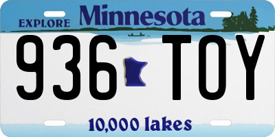 MN license plate 936TOY