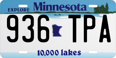 MN license plate 936TPA