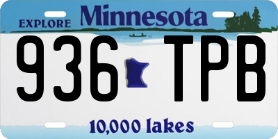 MN license plate 936TPB