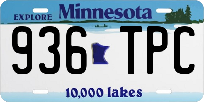 MN license plate 936TPC