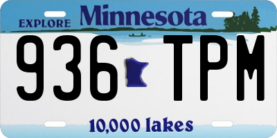 MN license plate 936TPM