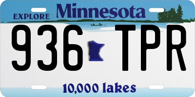 MN license plate 936TPR