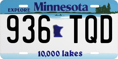 MN license plate 936TQD