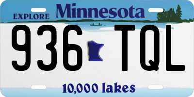 MN license plate 936TQL