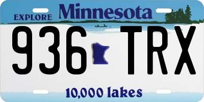 MN license plate 936TRX