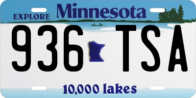 MN license plate 936TSA