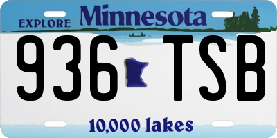 MN license plate 936TSB