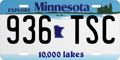 MN license plate 936TSC