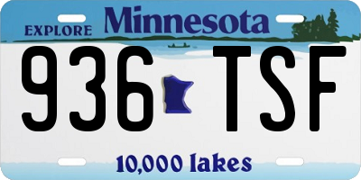 MN license plate 936TSF