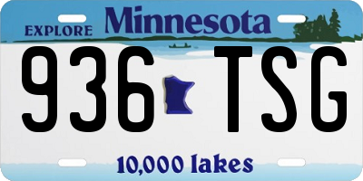 MN license plate 936TSG