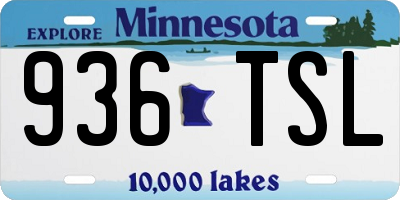 MN license plate 936TSL