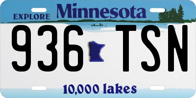 MN license plate 936TSN