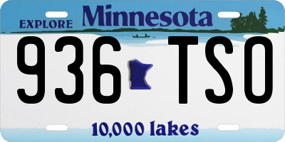 MN license plate 936TSO