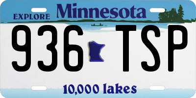 MN license plate 936TSP