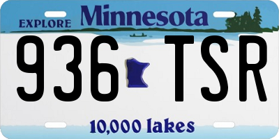 MN license plate 936TSR