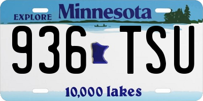 MN license plate 936TSU