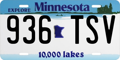 MN license plate 936TSV