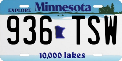 MN license plate 936TSW