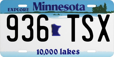MN license plate 936TSX