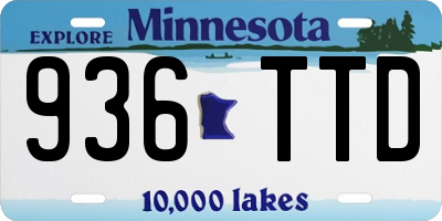 MN license plate 936TTD