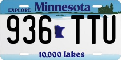 MN license plate 936TTU