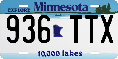 MN license plate 936TTX