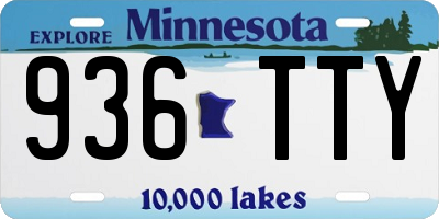 MN license plate 936TTY