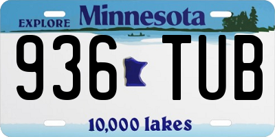 MN license plate 936TUB