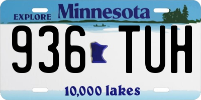 MN license plate 936TUH