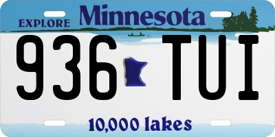 MN license plate 936TUI