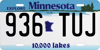 MN license plate 936TUJ