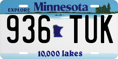 MN license plate 936TUK