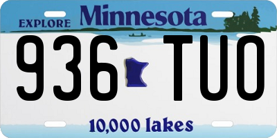MN license plate 936TUO