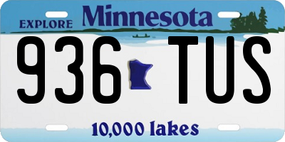 MN license plate 936TUS
