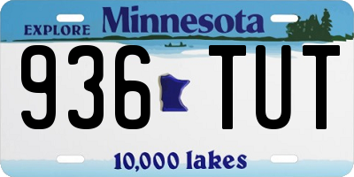 MN license plate 936TUT