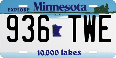 MN license plate 936TWE