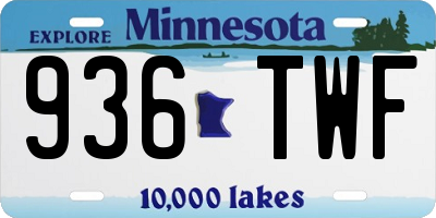 MN license plate 936TWF
