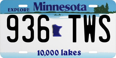 MN license plate 936TWS