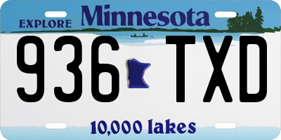 MN license plate 936TXD