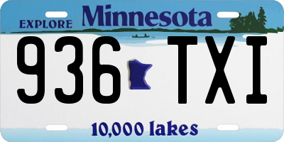 MN license plate 936TXI