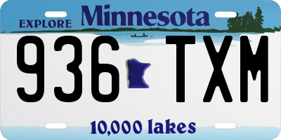 MN license plate 936TXM