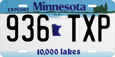 MN license plate 936TXP