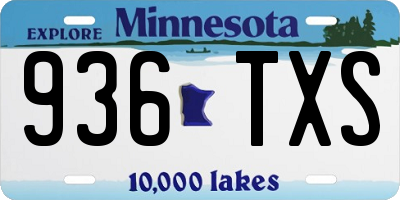 MN license plate 936TXS