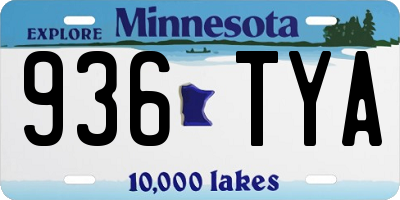 MN license plate 936TYA
