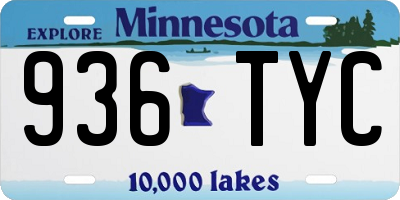 MN license plate 936TYC